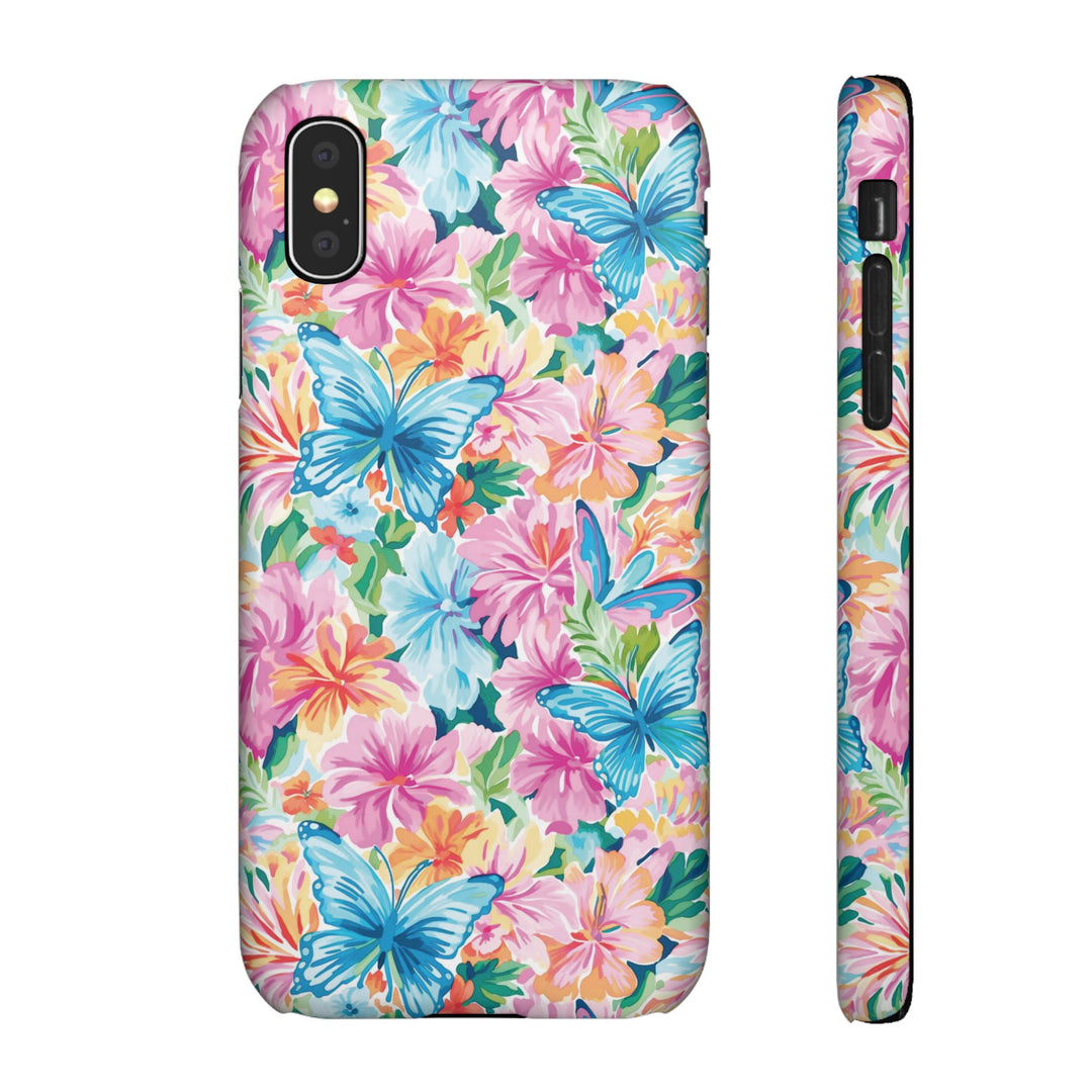 Sleek Snap Butterflies Flowers Cute Phone Case for iPhone 16 15 14 13 12 11 X Xs Max Xr Pro Plus Samsung Galaxy S24 S23 S22 S21 S20 Ultra