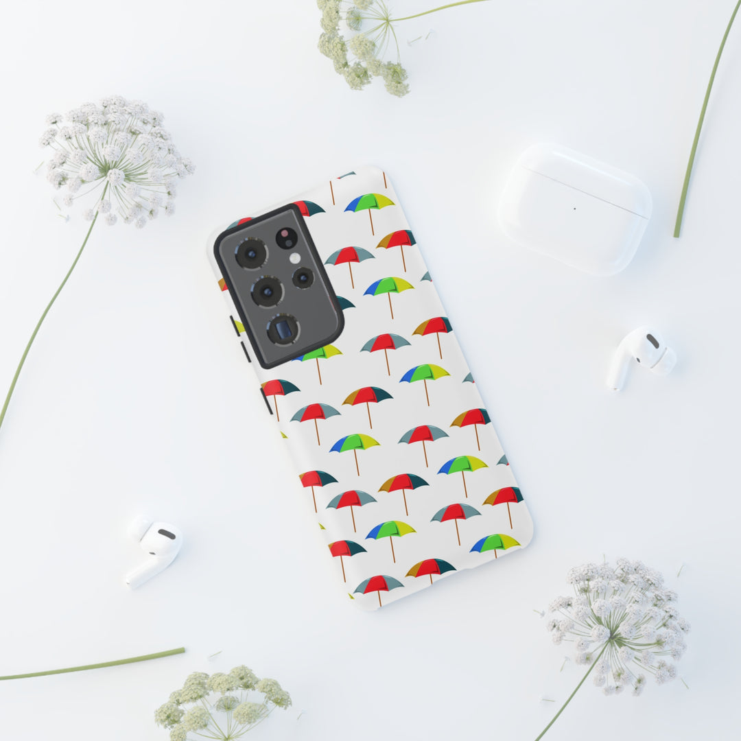 Cute Samsung Phone Case | Aesthetic Samsung Phone Case | Galaxy S23, S22, S21, S20 | Colorful Beach Parasols, Protective Phone Case - Studio40ParkLane