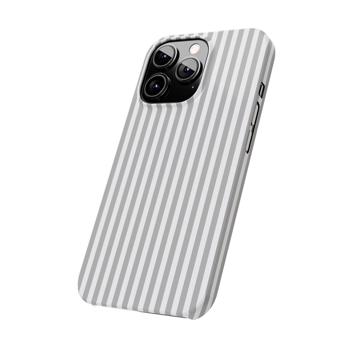 Slim Light Grey Striped Cute Phone Case for Iphone 16 - | iPhone 15 Pro Max Case | iPhone 14 Case Iphone 13 12 11 10 9 8 7 Gift for Her - Studio40ParkLane