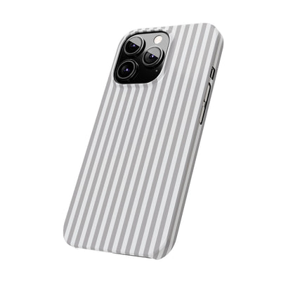 Slim Light Grey Striped Cute Phone Case for Iphone 16 - | iPhone 15 Pro Max Case | iPhone 14 Case Iphone 13 12 11 10 9 8 7 Gift for Her - Studio40ParkLane