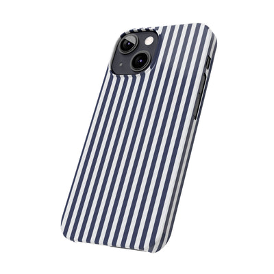 Slim Navy Blue Striped Cute Phone Case for Iphone 16 - | iPhone 15 Pro Max Case | iPhone 14 Case Iphone 13 12 11 10 9 8 7 XS X Gift for Her - Studio40ParkLane