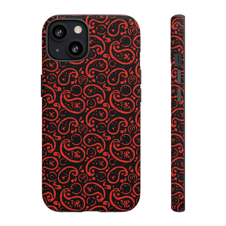 Cute IPhone Case | iPhone 15 Case | iPhone 15 Pro Max Case, Iphone 14 Case, Iphone 14 Pro Max Case IPhone Case for Art Lovers, Paisley Red - Studio40ParkLane