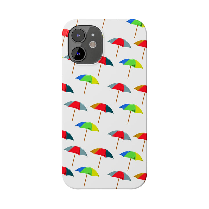 Slim Cute Phone Cases for Iphone - | iPhone 15 Case | iPhone 15 Pro Max Case, Iphone 14 Case, Iphone 14 Pro Max, Iphone 13, Colorful Beach Parasol - Studio40ParkLane