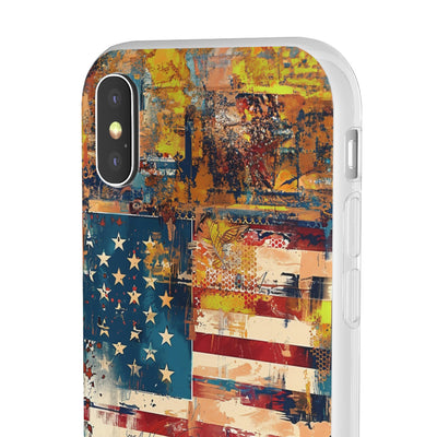 Cute Flexi Phone Cases, US Flag Abstract, Compatible with Samsung Galaxy S23, Samsung S22, Samsung S21, Samsung S20, Galaxy S20 Ultra