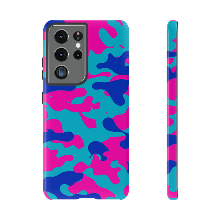 Cute Samsung Phone Case | Aesthetic Samsung Phone Case | Galaxy S23, S22, S21, S20 | Blue Pink Camouflage, Protective Phone Case - Studio40ParkLane