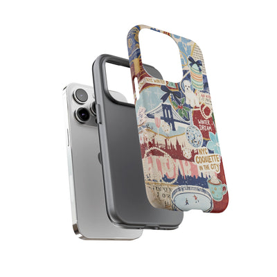 New York Winter Coquette Collage Tough Premium Phone Case - For iPhone 17 Pro Max iPhone 16 Pro iPhone 15 Iphone 14 Plus 13 Pro 12 11 10 XR