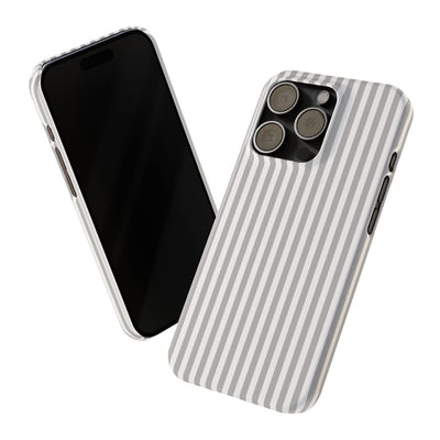 Slim Light Grey Striped Cute Phone Case for Iphone 16 - | iPhone 15 Pro Max Case | iPhone 14 Case Iphone 13 12 11 10 9 8 7 Gift for Her - Studio40ParkLane
