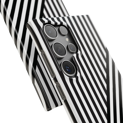 Aesthetic Black White Stripes Cute Phone Case Sleek Snap - For iPhone 17 Pro Max iPhone 16 Pro iPhone 15 Iphone 14 Plus 13 Pro 12 11 10 Gift - Studio40ParkLane