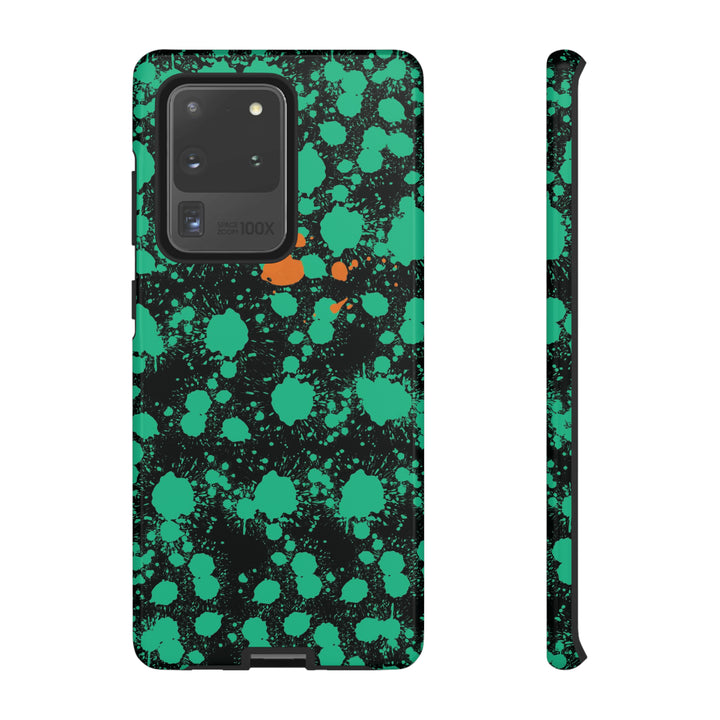 Cute Samsung Phone Case | Aesthetic Samsung Phone Case | Paint Splash Green Orange | Galaxy S23, S22, S21, S20 | Luxury Double Layer | Cool - Studio40ParkLane