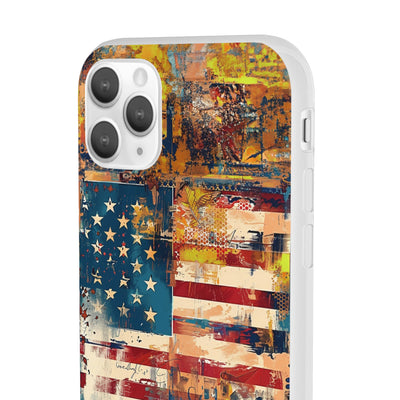 Cute Flexi Phone Cases, US Flag Abstract, Compatible with Samsung Galaxy S23, Samsung S22, Samsung S21, Samsung S20, Galaxy S20 Ultra