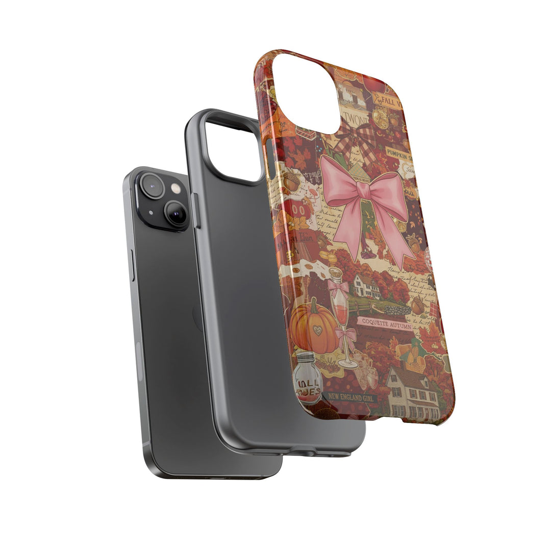 New England Fall Coquette Collage Tough Premium Phone Case - For iPhone 16 Pro Max iPhone 15 Pro iPhone Iphone 14 Plus 13 Pro 12 11 10 XR XS