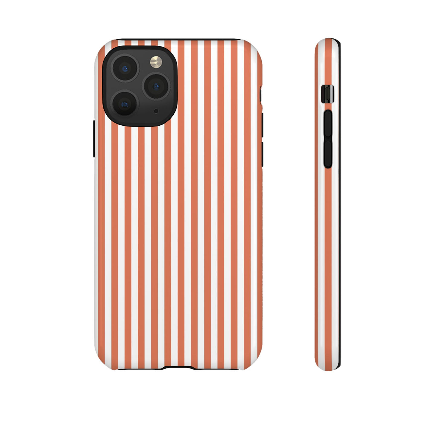 Tough Premium Peach Stripes Phone Case Gift for Her - For Apple iPhone 16 Pro Max 16e iPhone 15 Pro iPhone Iphone 14 Plus 13 Pro 12 SE XR - Studio40ParkLane