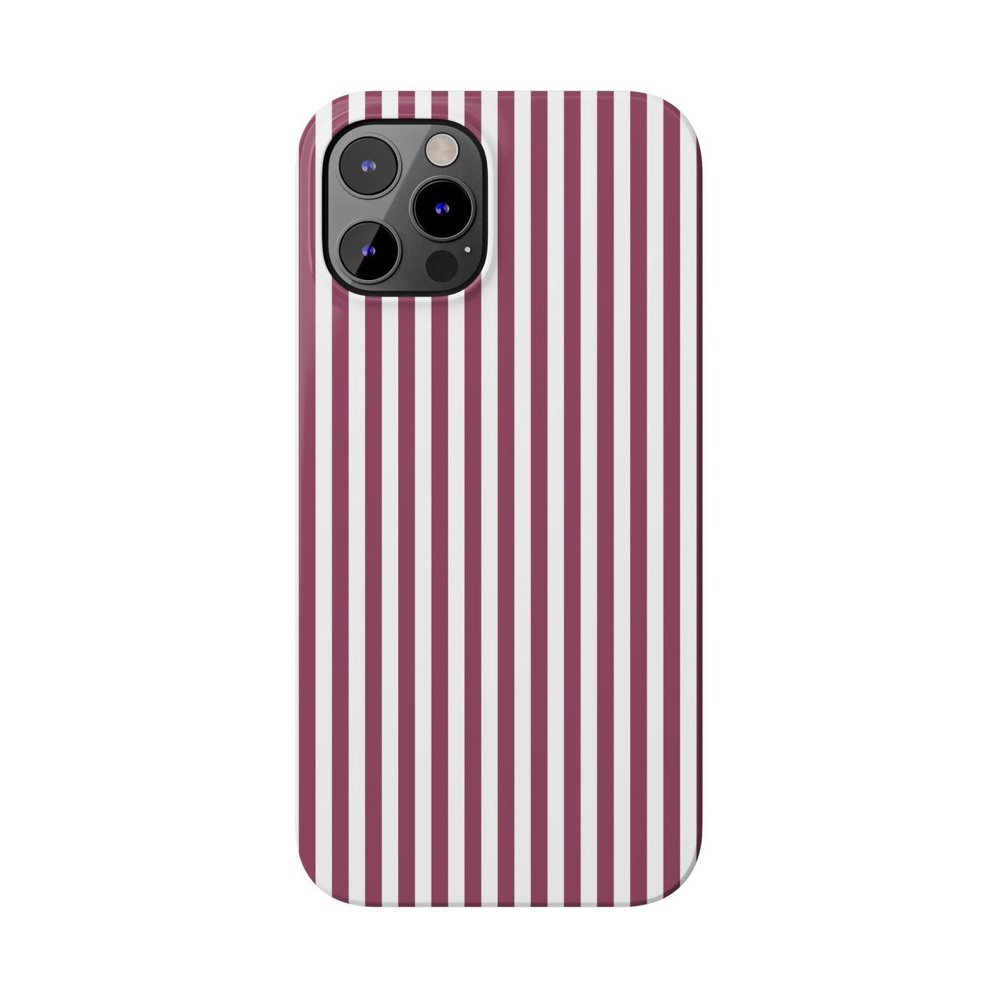 Slim Claret Red Striped Cute Phone Case for Iphone 16 - | iPhone 15 Pro Max Case | iPhone 14 Case Iphone 13 12 11 10 9 8 7 XS X Gift for Her - Studio40ParkLane