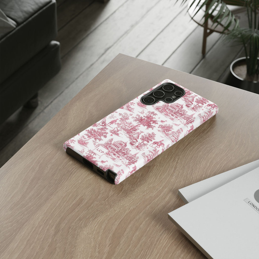 Personalized Custom French Toile Tough Cute Phone Case For Apple iPhone 18, 17, 16, 15 14, Pro Max, Samsung Galaxy S26, S25, S24 Plus Ultra