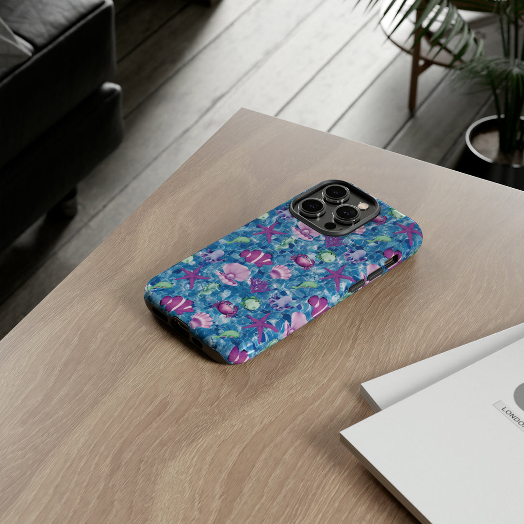 Cute IPhone Case | Blue Pink Under The Sea, iPhone 15 Case | iPhone 15 Pro Case, Iphone 14 Case, Iphone 14 Pro Max Case, Protective Iphone Case - Studio40ParkLane