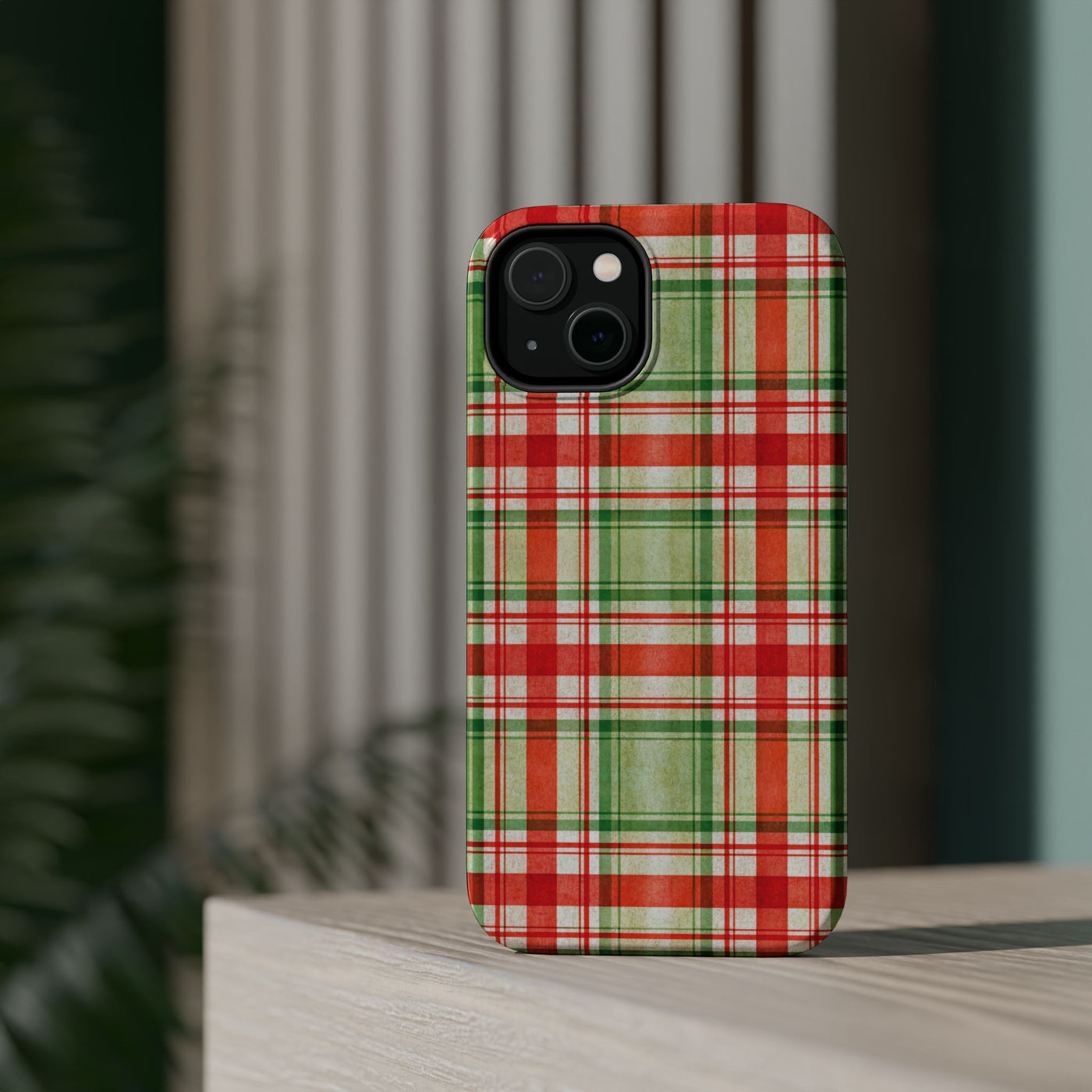 Aesthetic Tough Magsafe Red Green Checkered Phone Case - For iPhone 17 Pro Max iPhone 16 Pro iPhone 15 Iphone 14 Plus 13 Pro 12 11 10 - Studio40ParkLane