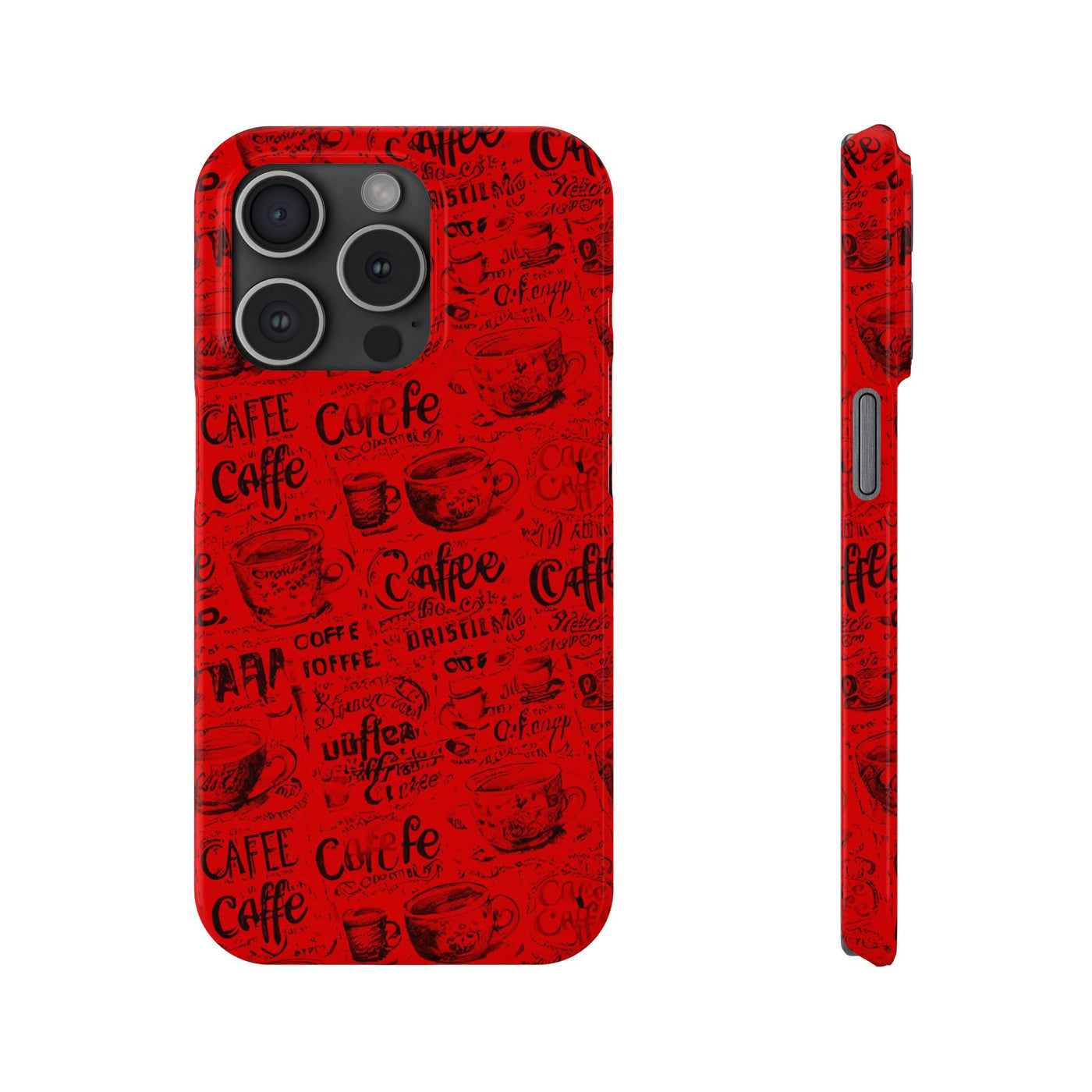 Slim Cute iPhone Cases - | iPhone 15 Case | iPhone 15 Pro Max Case, Iphone 14 Case, Iphone 14 Pro Max, Iphone 13, Red Black Coffee