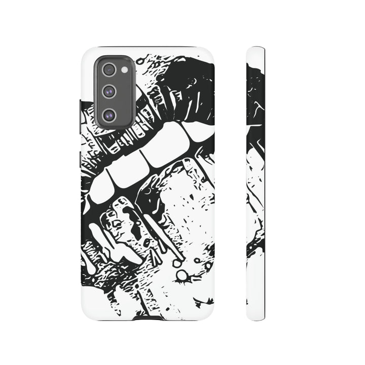 Cute Samsung Phone Case | Aesthetic Samsung Phone Case | Smile Lips Black White | Galaxy S23, S22, S21, S20 | Luxury Double Layer | Cool - Studio40ParkLane