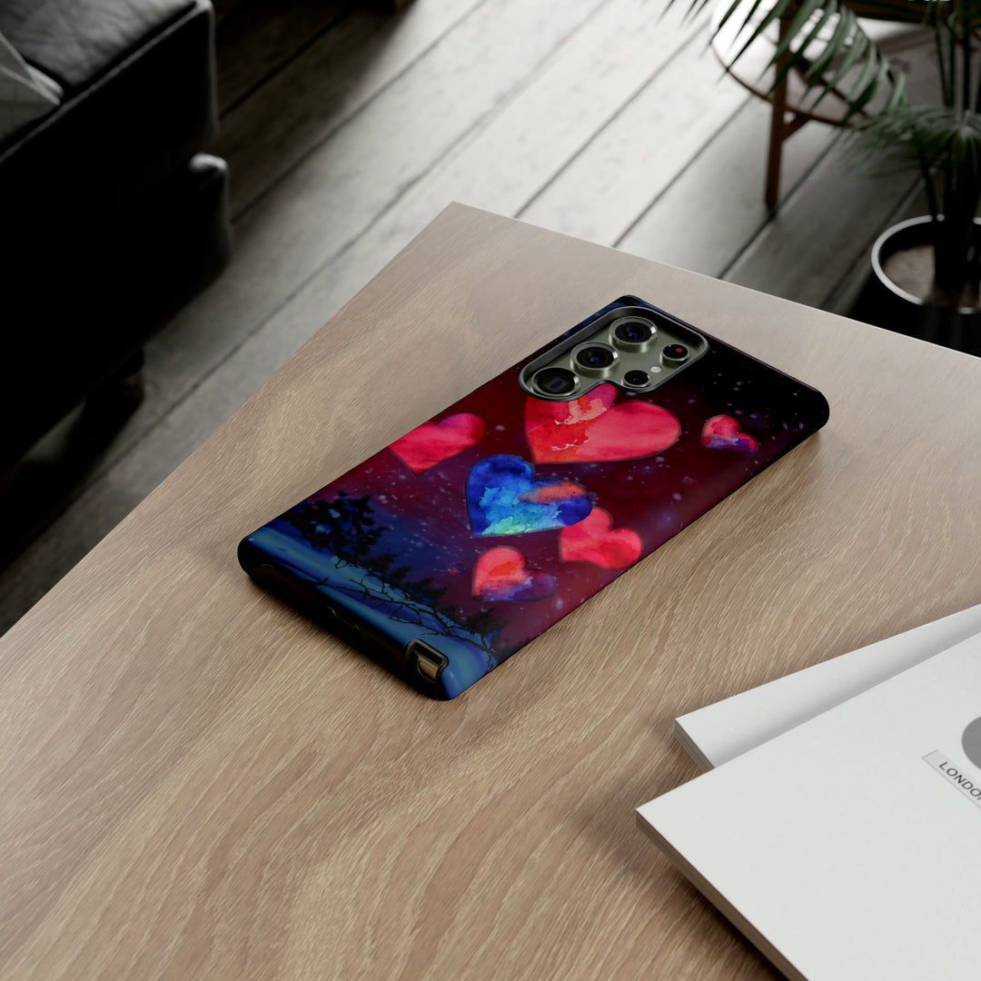 Cute Samsung Phone Case | Aesthetic Samsung Phone Case | Galaxy S23, S22, S21, S20 | Luxury case, Rising Hearts Night Phone Case - Studio40ParkLane