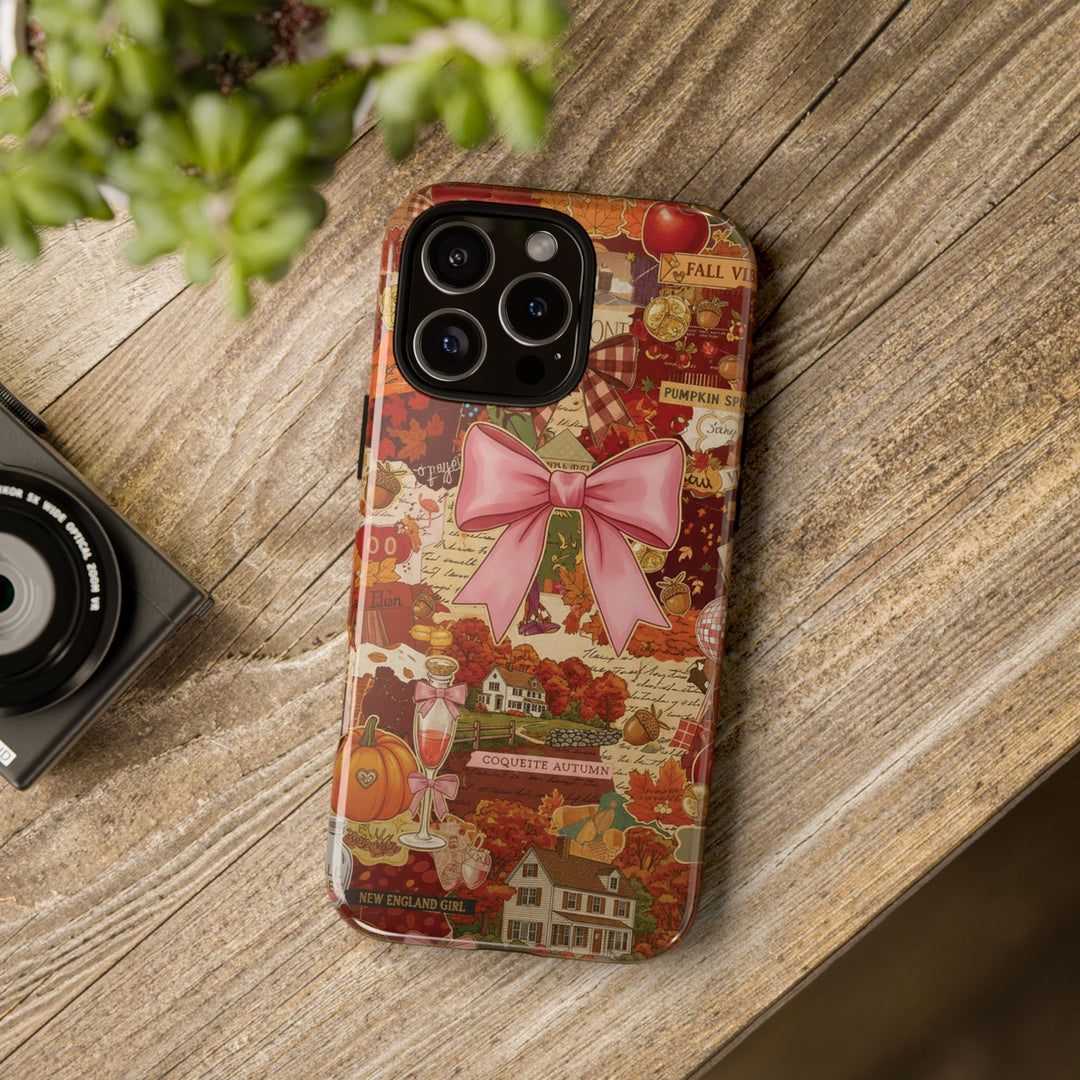 New England Fall Coquette Collage Tough Premium Phone Case - For iPhone 16 Pro Max iPhone 15 Pro iPhone Iphone 14 Plus 13 Pro 12 11 10 XR XS