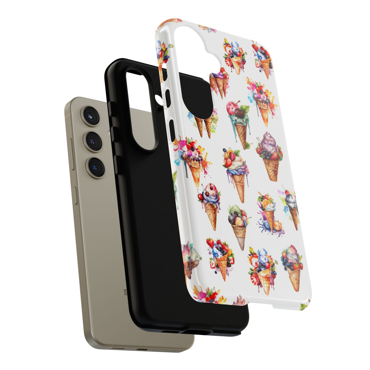 Impact Resistant, Summer Icecream, Cute Phone Cases for Samsung S24, S23, S22, S21, IPhone 15 pro, Iphone 14 pro, Iphone 13 IPhone 12, Iphone 11