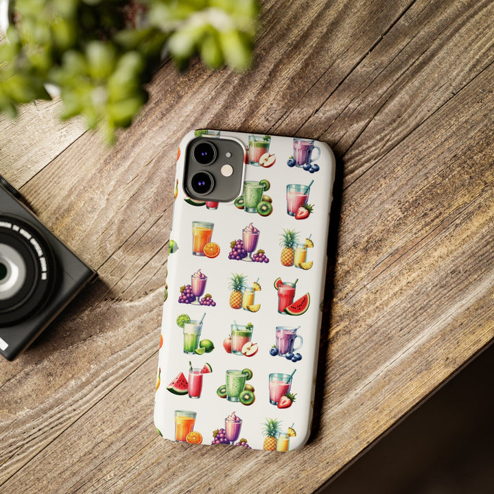 Slim Cute Phone Cases for Iphone - | iPhone 15 Case | iPhone 15 Pro Max Case, Iphone 14 Case, Iphone 14 Pro Max, Iphone 13, Tropical Summer Fruit Cocktail - Studio40ParkLane