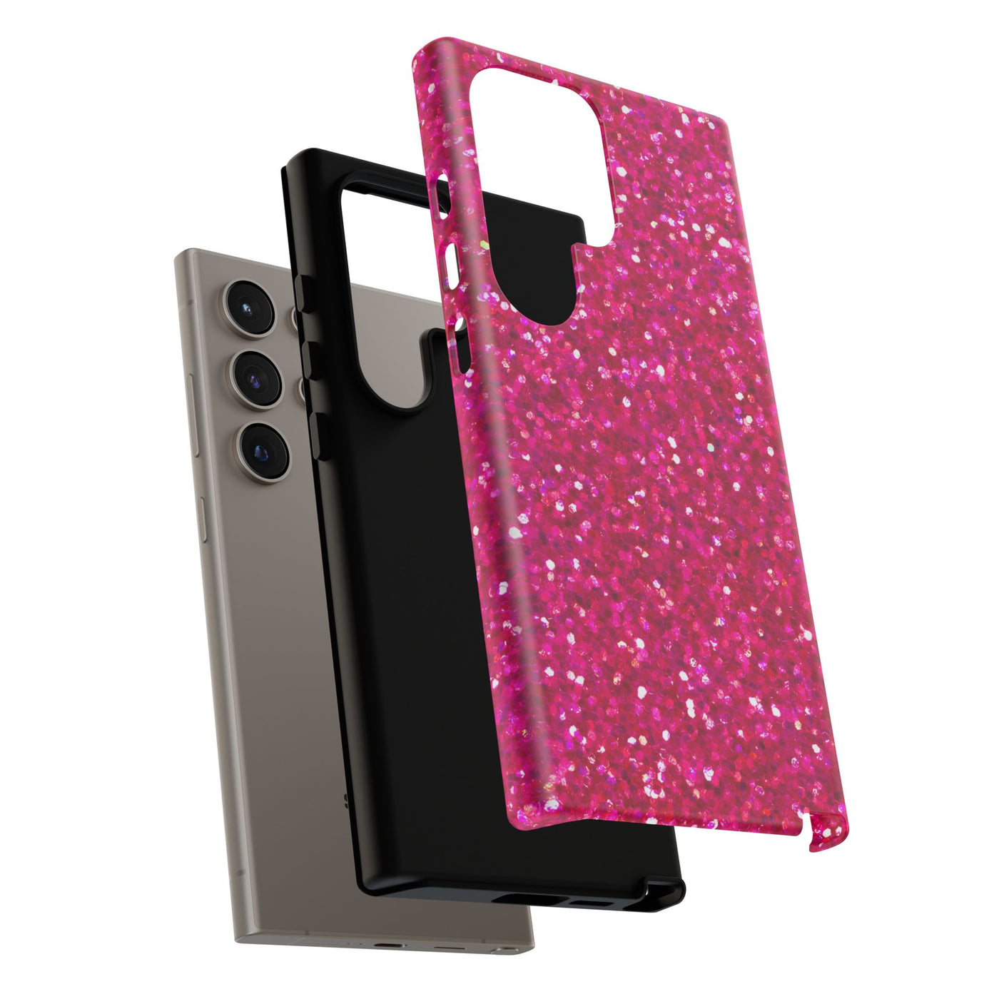 Pink Glitter Cute Phone Case, for IPhone 16 pro Max | Iphone 15, Iphone 14, IPhone 13 Case, 11 8 7, Samsung Galaxy S24, S23, S22, S21, 2 Layer Protection