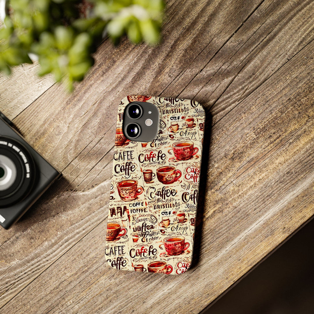 Slim Cute Phone Cases for Iphone - | iPhone 15 Case | iPhone 15 Pro Max Case, Iphone 14 Case, Iphone 14 Pro Max, Iphone 13, Paris Coffee Cup - Studio40ParkLane