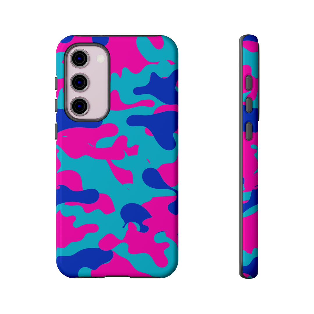 Cute Samsung Phone Case | Aesthetic Samsung Phone Case | Galaxy S23, S22, S21, S20 | Blue Pink Camouflage, Protective Phone Case - Studio40ParkLane