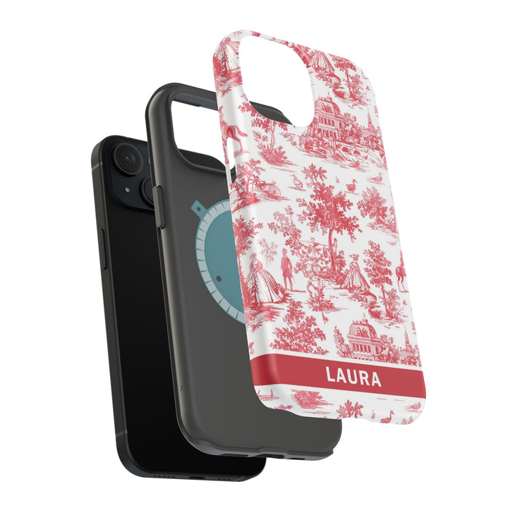 Magsafe French Toile Personalized Initial Custom Gift for Her Cute Phone Cases for Iphone 16 Pro Max | iPhone 15 Case | iPhone 15 Pro Max Case, Iphone 14, 13, 12, 11, 10, 8, 7 - Studio40ParkLane