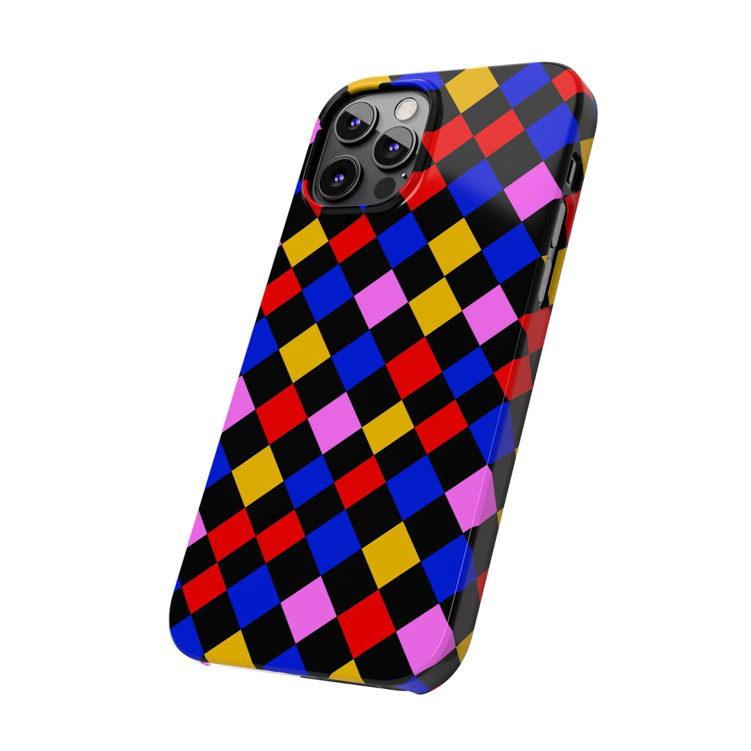 Slim Abstract Colorful Checkerboard Cute Phone Case for Iphone 17 - | iPhone 16 Pro Max Case | iPhone 15 Case Iphone 14 13 12 11 Gift for Her - Studio40ParkLane