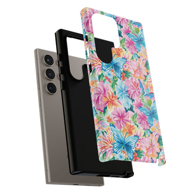 Premium Tough Butterflies Flowers Cute Phone Cases for Samsung S24, S23, S22, S21, S20, Plus and Ultra, Iphone 16 Pro Max,15, 14, 13, 12, 11, 10