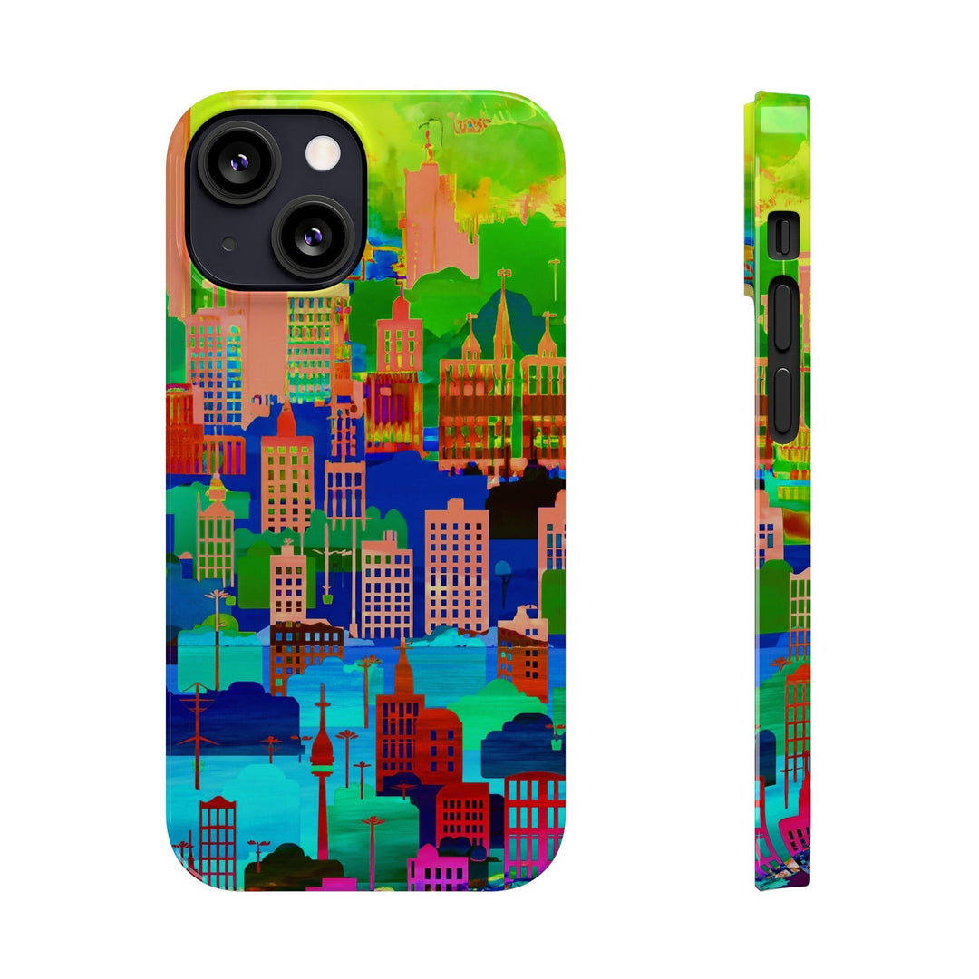 Slim Cute Phone Cases for Iphone - | iPhone 15 Case | iPhone 15 Pro Max Case, Iphone 14 Case, Iphone 14 Pro Max, Iphone 13, Summer City Skyline - Studio40ParkLane