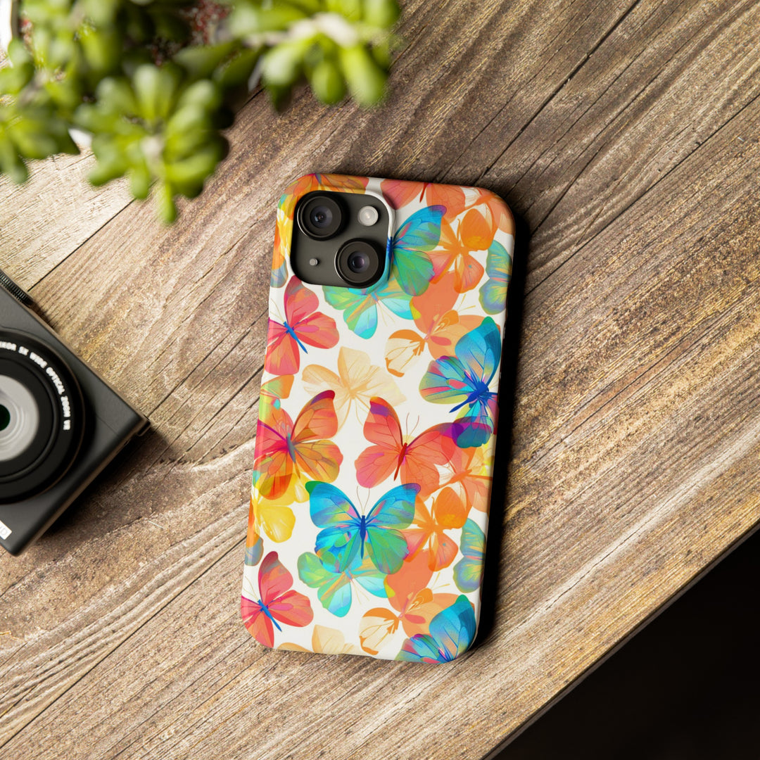 Slim Cute Phone Cases for Iphone - | iPhone 15 Case | iPhone 15 Pro Max Case, Iphone 14 Case, Iphone 14 Pro Max, Iphone 13, Summer Bright Butterflies - Studio40ParkLane