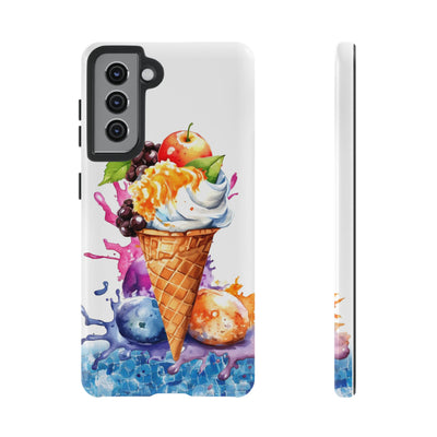 Impact Resistant, Summer Ice Cream Cone, Cute Phone Cases for Samsung S24, S23, S22, S21, IPhone 15 pro Iphone 14 pro Iphone 13 IPhone 12 Iphone 11