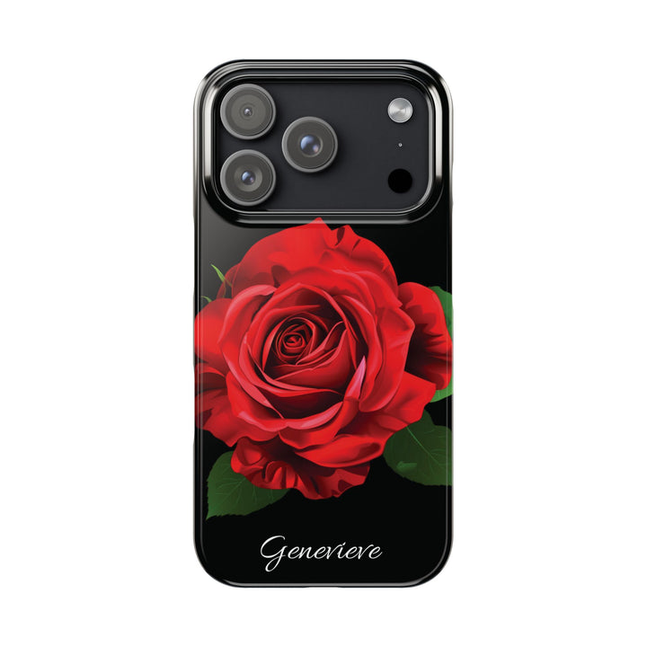 Slim Custom Personalized Red Rose Flowers Gift for Her Cute Phone Cases for Iphone 16 Pro Max | iPhone 15 Case | iPhone 15 Pro Max Case, Iphone 14, Iphone 14 Pro Max, Iphone 13 12 11 8 7 - Studio40ParkLane