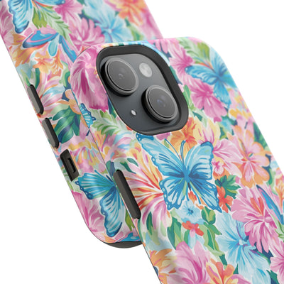 Butterflies Flowers Magsafe Cute Phone Case for Iphone Gift for Her, iPhone 16 Case iPhone 15 Pro Max Case, Iphone 14, Iphone 14 Pro Max, 13, 12