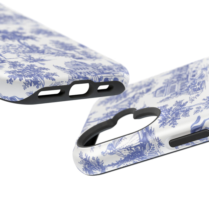 Blue Toile Magnetic Impact-Resistant Cute Phone Case for Iphone 16, iPhone 15 Pro Max Plus 14, 13, 12, 11 Gift for her - Studio40ParkLane