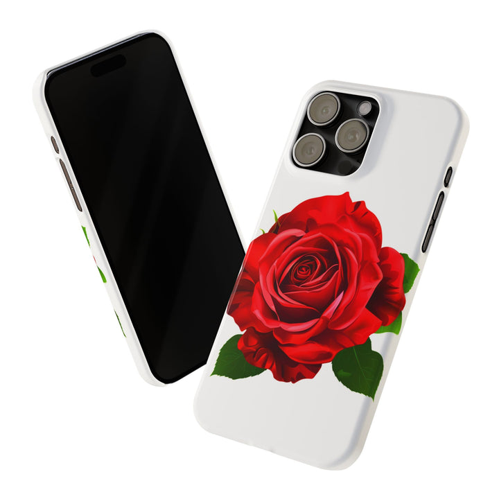 Slim Red Rose Flowers Gift for Her Cute Phone Cases for Iphone 16 Pro Max | iPhone 15 Case | iPhone 15 Pro Max Case, Iphone 14, Iphone 14 Pro Max, Iphone 13 12 11 8 7 - Studio40ParkLane