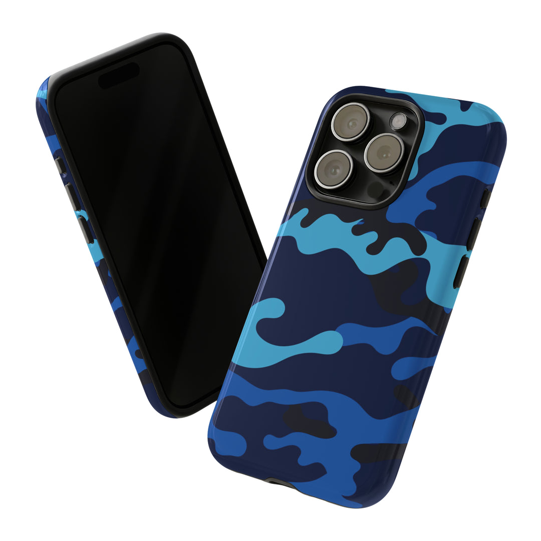 Cool Phone Case | Blue Camouflage, For iPhone 15 Case | iPhone 15 Pro Case, Iphone 14 Case, Iphone 14 Pro Max Case, Protective Iphone Case - Studio40ParkLane