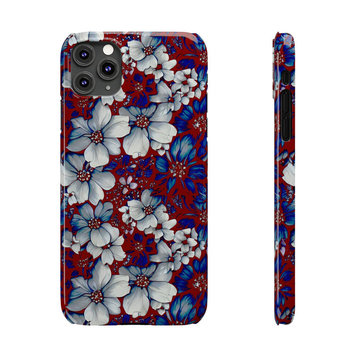 Slim Cute Phone Cases for Iphone - | iPhone 15 Case | iPhone 15 Pro Max Case, Iphone 14 Case, Iphone 14 Pro Max, Iphone 13, Red Blue Flowers - Studio40ParkLane
