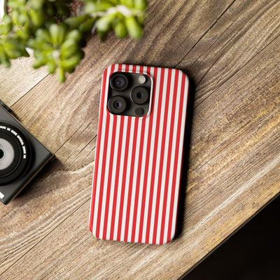 Slim Full Red Striped Cute Phone Case for Iphone 16 - | iPhone 15 Pro Max Case | iPhone 14 Case Iphone 13 12 11 10 9 8 7 XS X Gift for Her - Studio40ParkLane