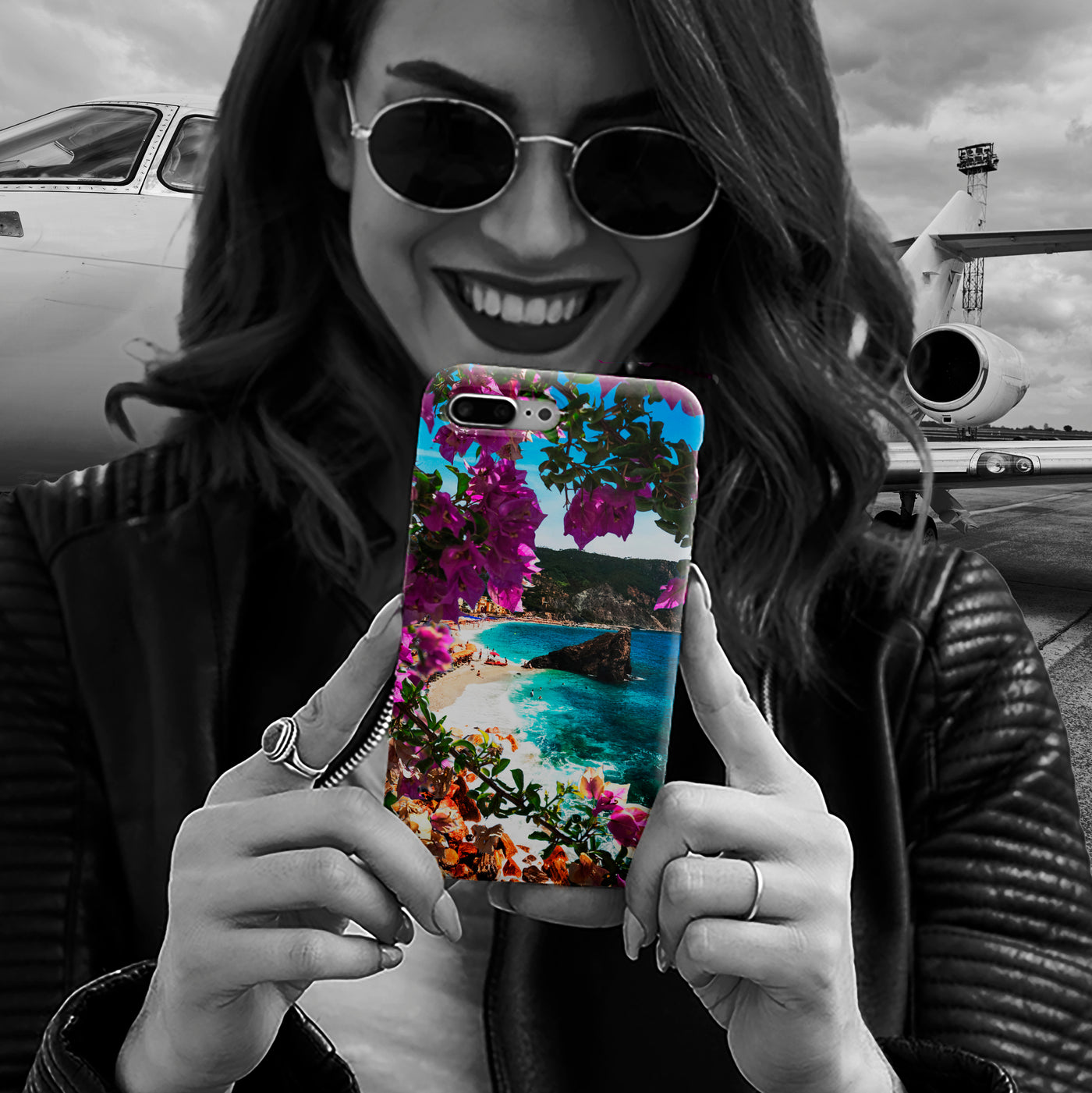 Impact Resistant, Bougainvillea Seaview, Cute Phone Cases for Samsung S24, S23, S22, S21, IPhone 15 pro Iphone 14 pro Iphone 13 IPhone 12 Iphone 11