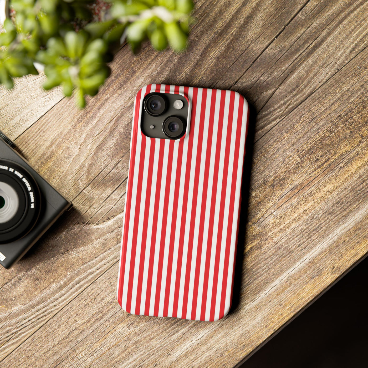 Slim Full Red Striped Cute Phone Case for Iphone 16 - | iPhone 15 Pro Max Case | iPhone 14 Case Iphone 13 12 11 10 9 8 7 XS X Gift for Her - Studio40ParkLane