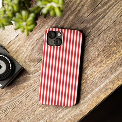 Slim Full Red Striped Cute Phone Case for Iphone 16 - | iPhone 15 Pro Max Case | iPhone 14 Case Iphone 13 12 11 10 9 8 7 XS X Gift for Her - Studio40ParkLane