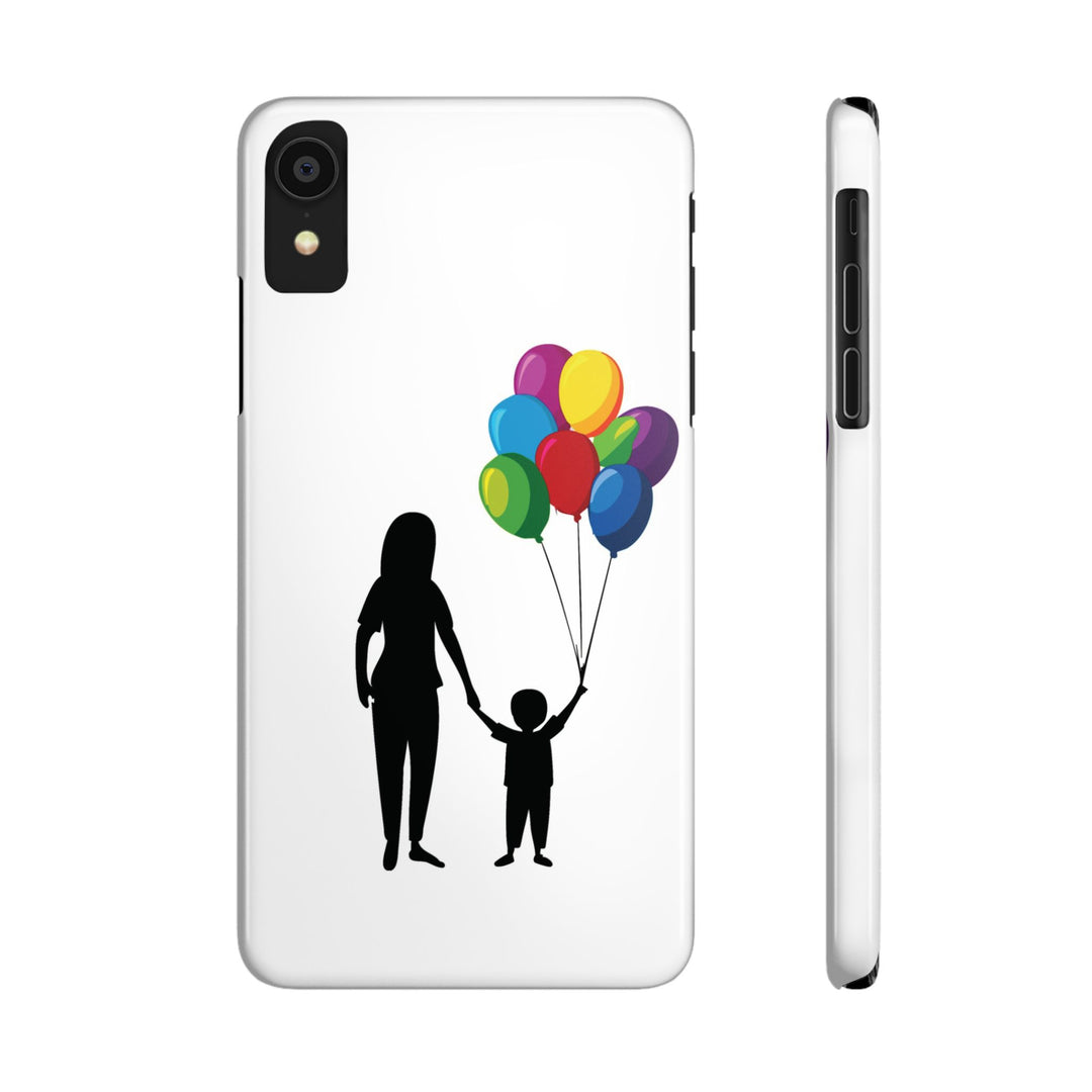 Slim Mother Child Balloons Gift for Her Cute Phone Cases for Iphone 16 Pro Max | iPhone 15 Case | iPhone 15 Pro Max Case, Iphone 14, 13, 12, 11, 10, 8, 7 - Studio40ParkLane