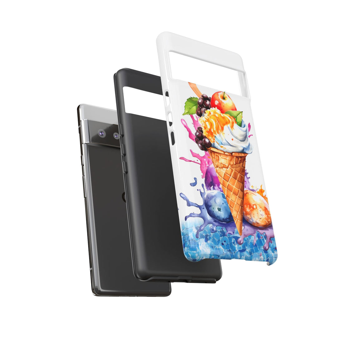 Impact Resistant, Summer Ice Cream Cone, Cute Phone Cases for Samsung S24, S23, S22, S21, IPhone 15 pro Iphone 14 pro Iphone 13 IPhone 12 Iphone 11 - Studio40ParkLane