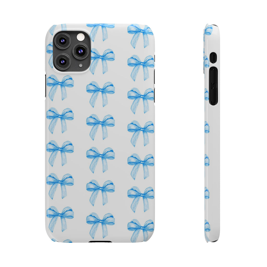 Slim Blue Bows Cute Phone Cases for Iphone 16 Pro Max | iPhone 15 Case | iPhone 15 Pro Max Case, Iphone 14, Iphone 14 Pro Max, Iphone 13 12 11 8 7 - Studio40ParkLane