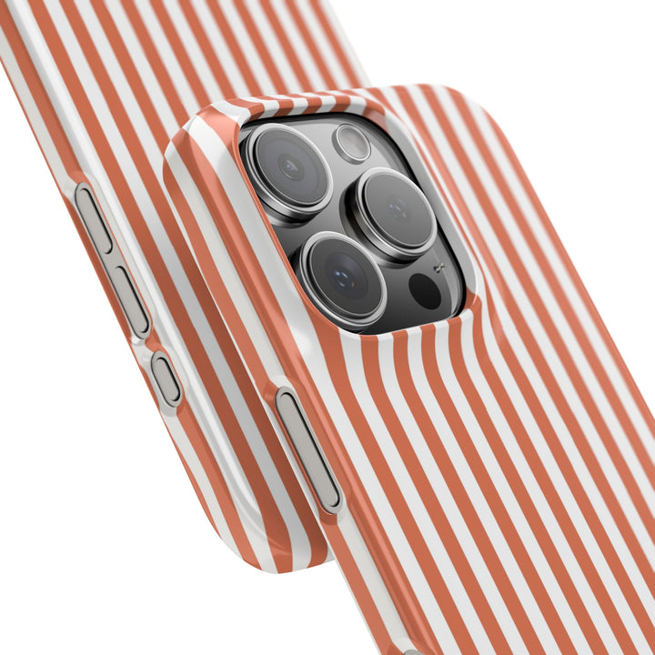 Slim Red Winter Peach Striped Cute Phone Case for Iphone 16 - | iPhone 15 Pro Max Case | iPhone 14 Case 13 12 11 10 9 8 7 X XS Gift for Her
