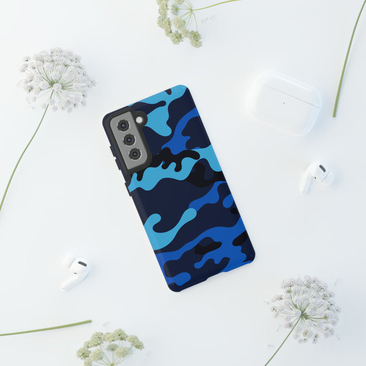 Cute Samsung Phone Case | Aesthetic Samsung Phone Case | Galaxy S23, S22, S21, S20 | Blue Camouflage, Protective Phone Case - Studio40ParkLane